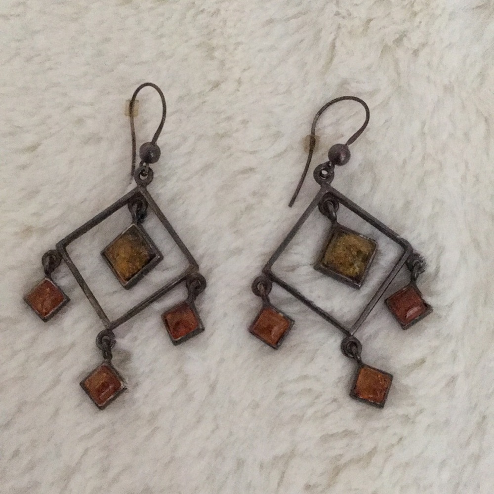 Amber Dangling Earrings